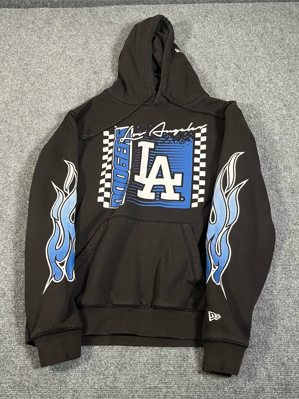 Los Angeles Dodgers New Era MLB Rally Drive Mens Graphic Hoodie Medium Flames
